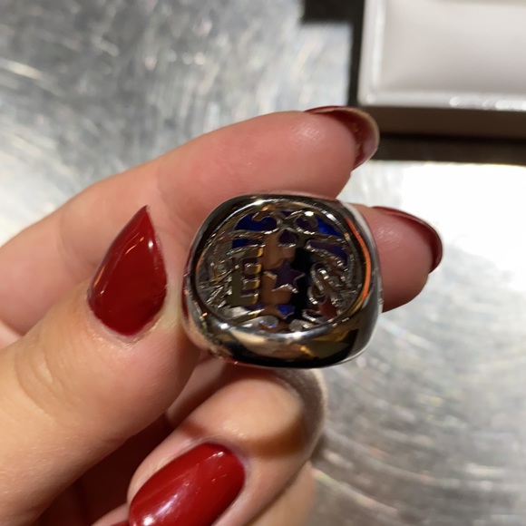 Ethan Stars sterling silver blue square ring - Picture 6 of 10